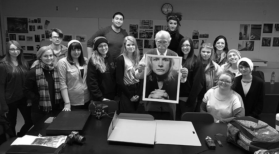 Photo from Edinboro University of Pennsylvania, students with David Moog